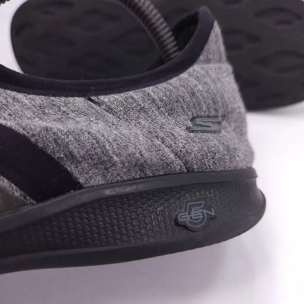 Skechers Goga Max Lite Athletic Slip On Shoe Womens Size 9.5 14751 Gray Black